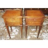 BEDSIDE CHESTS, a pair, Louis Philippe style fruitwood,