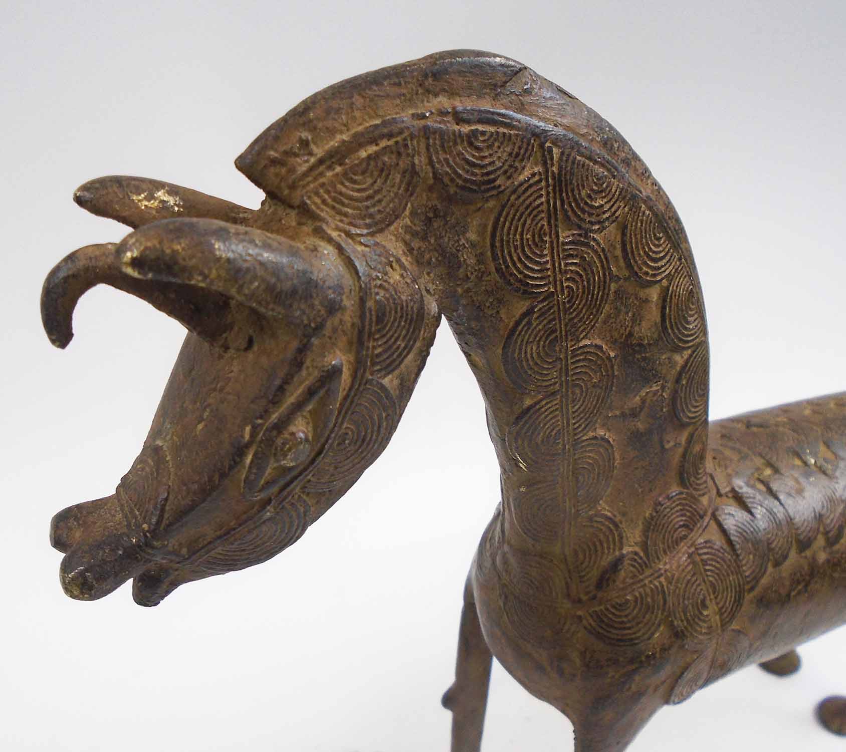 LOBI BRONZE HORSE SCULPTURES, a pair, West African, each approx 31cm L x 27cm H max. - Image 2 of 2