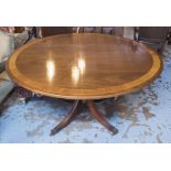 BREAKFAST TABLE, Regency style mahogany the circular tilt top with crossbanding, 136cm x 74cm H.