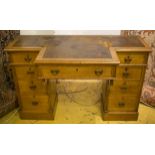 PEDESTAL DESK, Victorian oak, circa 1880,