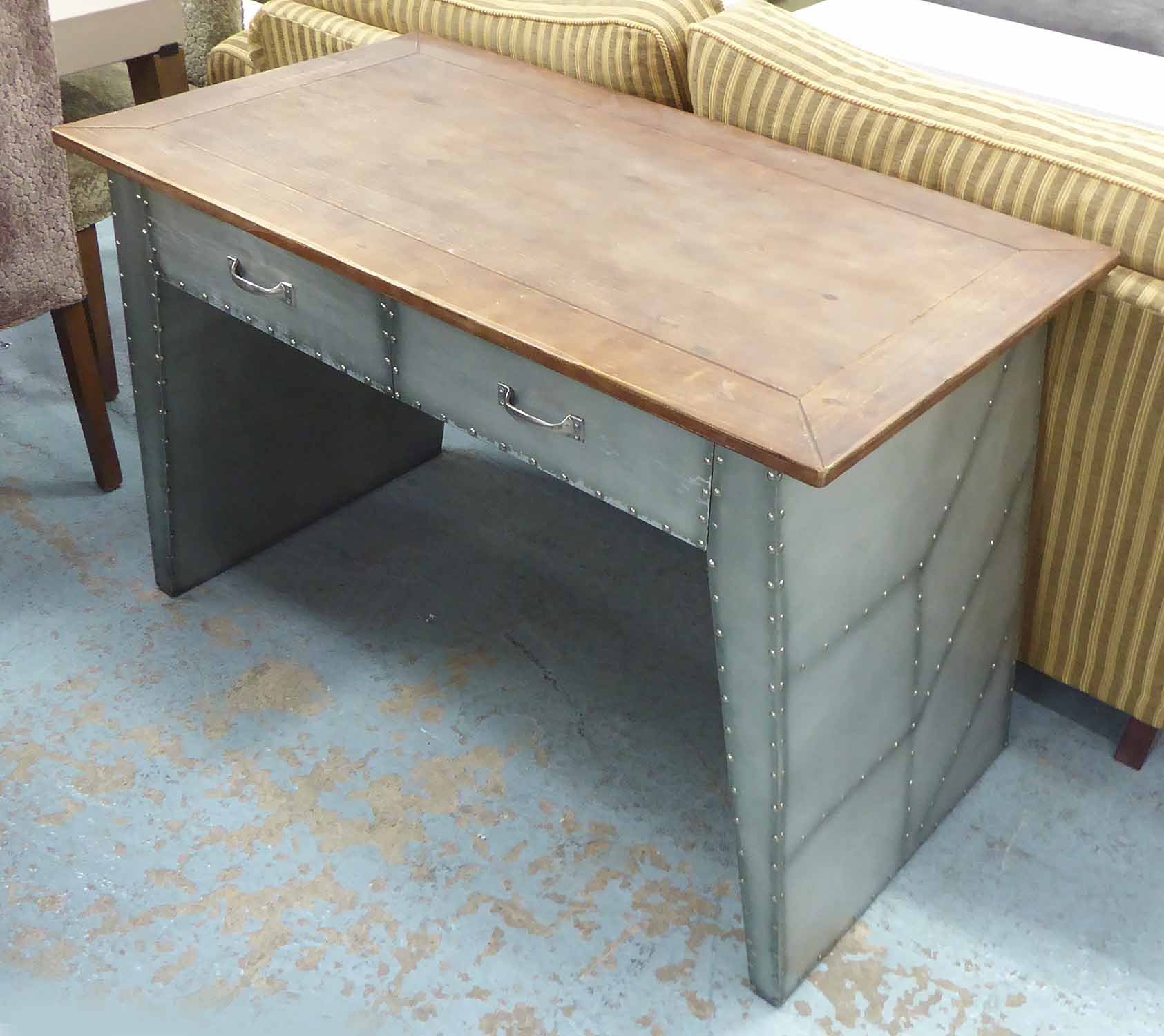 WRITING TABLE, aviator style, 120cm x 65cm x 78cm H.