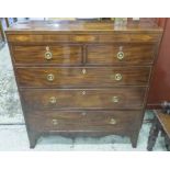 SCOTTISH REGENCY HALL CHEST, early 19th century, mahogany, boxwood lined,