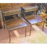 BEDSIDE TABLES, a pair, simulated rosewood and gilt, each with single drawer, 61cm H x 45cm x 60cm.