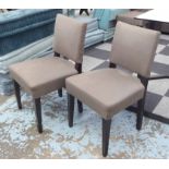 DINING CHAIRS, a set of six, each 51cm W x 87cm H.