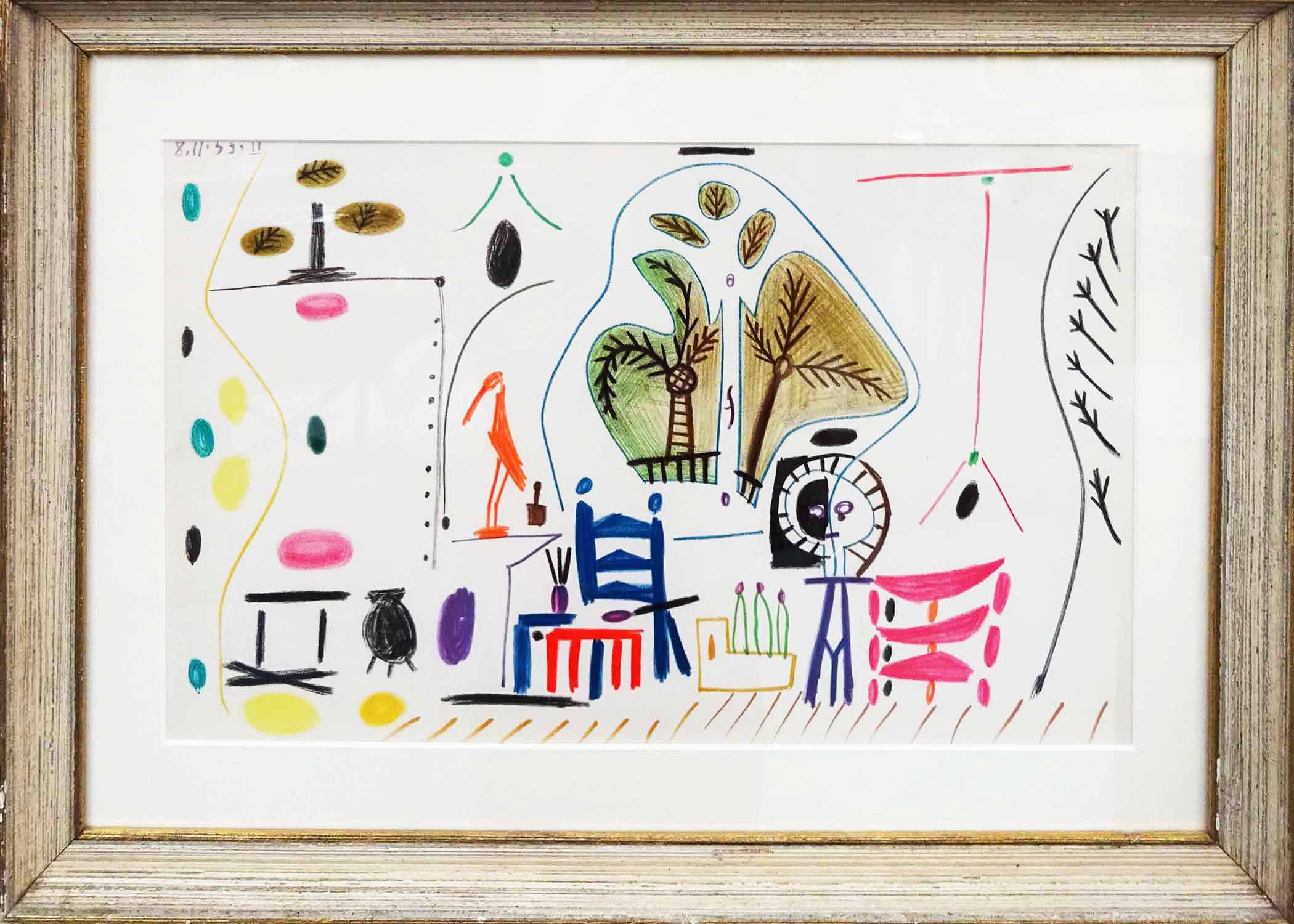 PABLO PICASSO 'Picasso's Studio', lithograph, Suite: Californie, printed by Mourlot 1959,