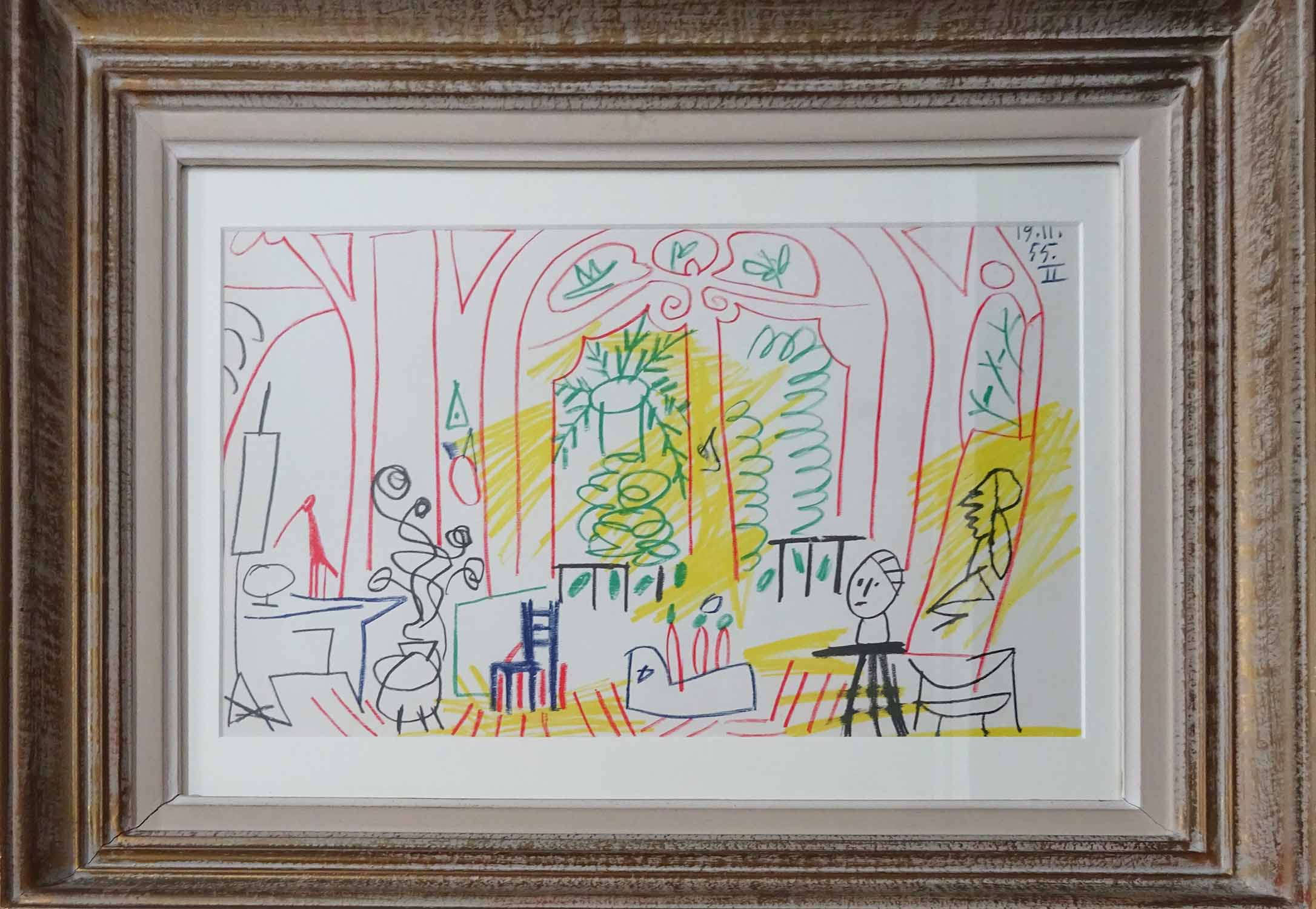 PABLO PICASSO 'Picasso's Studio 2', lithograph, suite: Californie, printed by Mourlot 1959,