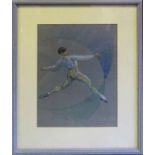 HILARY GREENFIELD 'Ballet dancers in design costumes', a pair of pastel drawings, one signed,