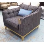 ARMCHAIR BY 'BESPOKE SOFA LONDON', buttoned back and sides,