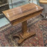 GAMES TABLE, Regency rosewood of compact proportions with foldover and inlaid chess board top,