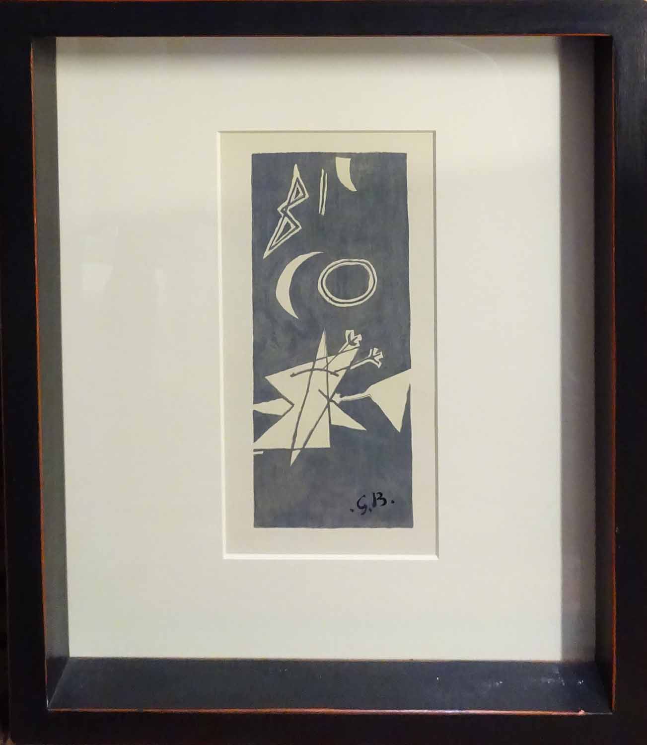 GEORGE BRAQUE 'Ciel gris', a pair of lithographs in colours, with stamped initials, - Image 2 of 2