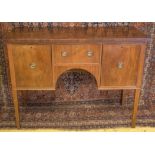 SIDEBOARD, Georgian and later mahogany with a drawer flanked by two doors, 92cm H x 121cm x 50cm.