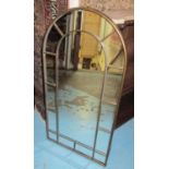 GARDEN MIRRORS, a set of three, each with an arched top, 55cm W x 107cm H.