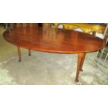 WAKE TABLE, Georgian style cherrywood, with hinged oval top on pad feet,