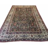 FINE SIGNED ANTIQUE KASHAN DABIR CARPET, 395cm x 266cm,