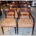 DINING CHAIRS, a set of six, Regency mahogany framed,