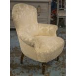 TUB ARMCHAIRS, a pair,