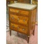 COMMODE, late 19th/early 20th century French Louis XVI style kingwood,