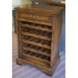 WINE RACK, oak with drawer and five shelves for twenty five bottles, 90cm H x 58cm x 35cm.