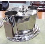 WINE COOLER, Art Deco style, polished metal finish, 25cm H approx.