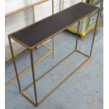 CONSOLE TABLE, contemporary gilt finish, 99cm W x 25cm D x 71cm H.