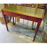 WRITING TABLE, Victorian mahogany with inset leather top, small frieze drawer, 95cm x 44cm x 71cm H.