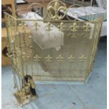 FIRESIDE ASSEMBLAGE, country house style, gilt finish, tallest 86cm H.