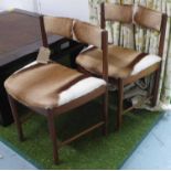 SIDE CHAIRS, a pair, 1960's upholstered in fur, 50cm W.