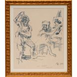 OSKAR KOKOSCHKA 'The action painter', lithograph, handsigned, 50cm x 40cm, framed and glazed.