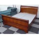 SLEIGH BED FRAME, mahogany, 162cm x 102cm H.