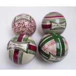 FESTIVE CERAMIC CARPET BOWLS, four various of which three bear the wording 'A Merry Christmas',