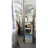 DRESSING MIRRORS, a pair, 1960s inspired gilt finish, 150cm H approx.