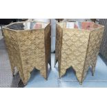 ACCENT TABLES, a pair, in the French Moroccan inspired style, 60cm H.