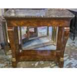 CONSOLE TABLE, 19th century French Louis Philippe flame mahogany and gilt metal mounted,