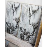 WALL PANELS, a pair, vintage 1960s style, 180cm x 90cm.