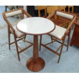 BAR TABLE, 90cm x 60cm and two chairs, 88cm x 47cm.