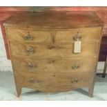 BOWFRONT CHEST, Regency mahogany, of five drawers, 102cm x 50cm x 105cm H.