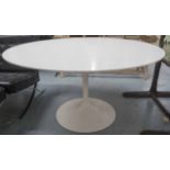 ARKANA DINING TABLE, 1960s white circular, on lacquered cast metal base, 137cm D x 75cm H.