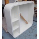 WALL CABINET, contemporary style in white lacquered finish, 119cm x 34cm x 122cm H.