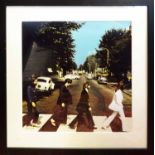 BEATLES ABBEY ROAD PHOTO, out-take by Ian MacMillan, 45cm x 45cm, framed and glazed.