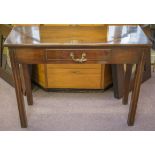 HALL TABLE, George III mahogany of adapted shallow proportions with short glove frieze drawer,