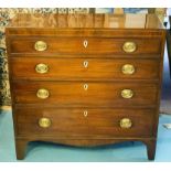 HALL CHEST, Regency mahogany of adapted shallow proportions and four long drawers,