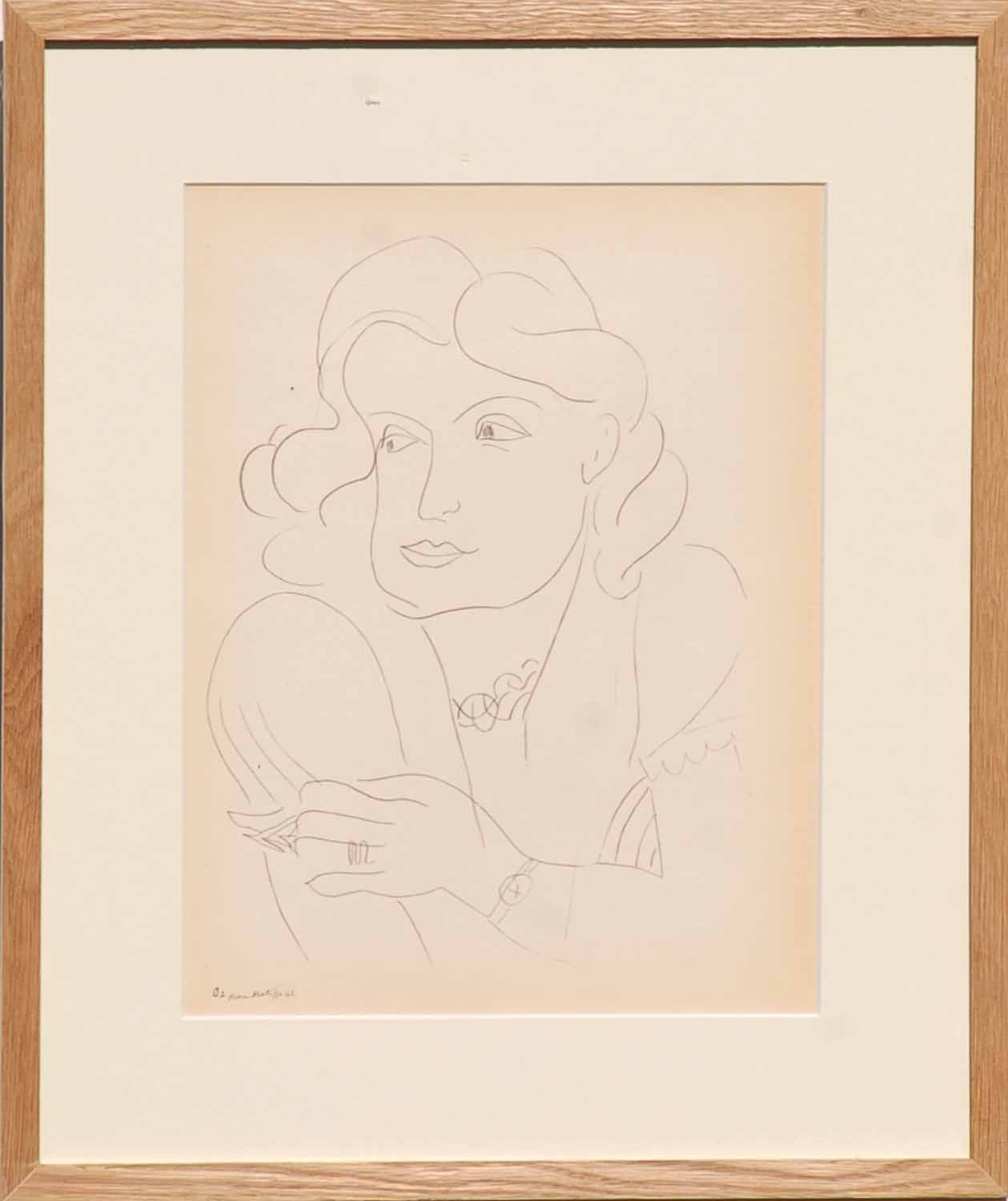 HENRI MATISSE 'Collotype O2', signed in the plate, edition 950, 1943, Suite: Themes & Variations,