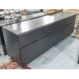 BO CONCEPT SIDEBOARD 'MILANO', in black ash finish with two long drawers and cupboards below,