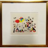 JOAN MIRO 'Untitled', pochoir, 23cm x 31cm, framed and glazed.