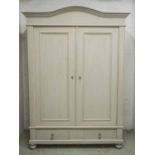ARMOIRE, 19th century French, traditionally grey painted,