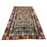 VINTAGE ANATOLIAN KILIM, 342cm x 173cm, polychrome geometric field and borders.