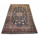 ANTIQUE KASHAN RUG, 213cm x 136cm,