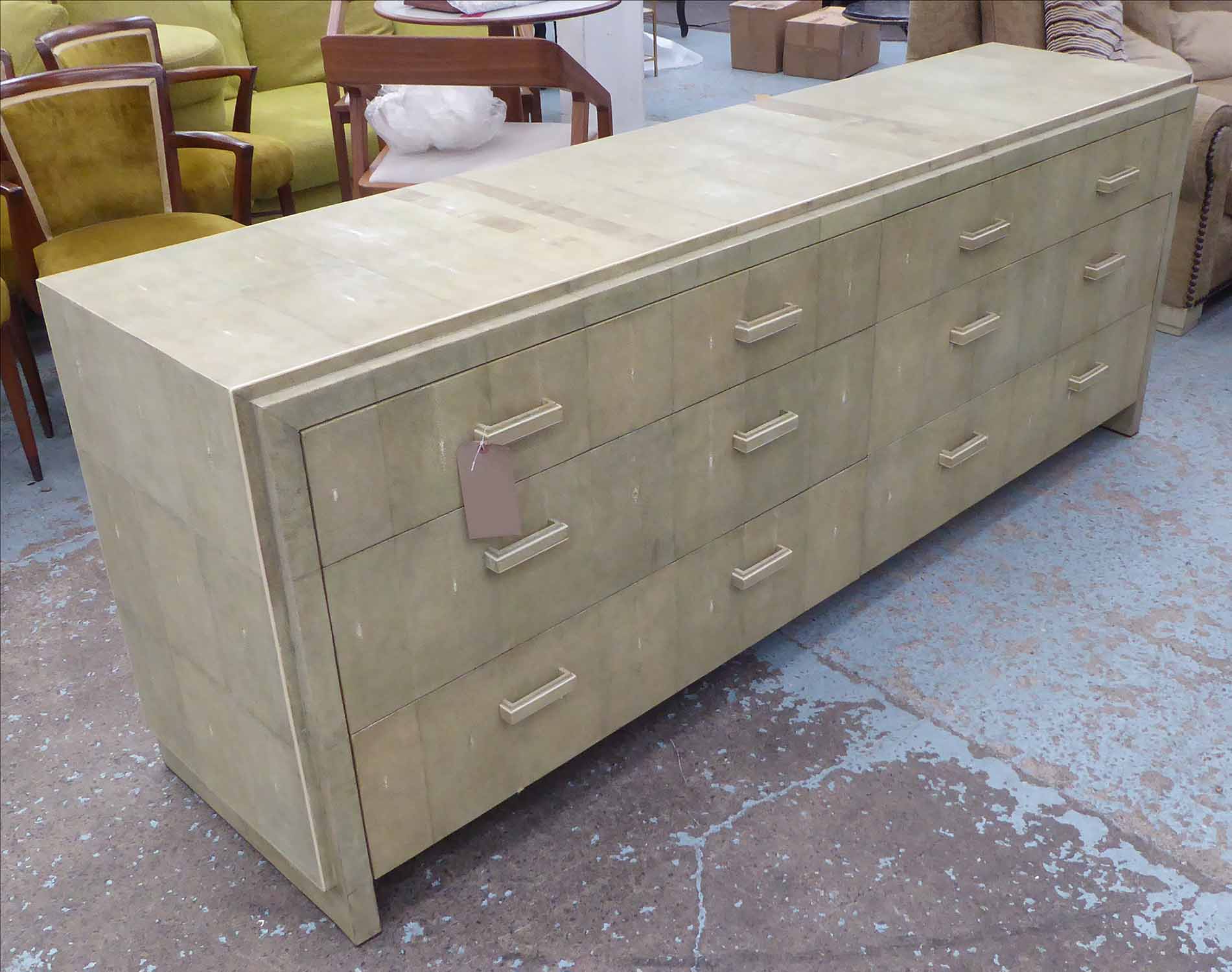 R&Y AUGOUSTI SIDEBOARD, of substantial proportions, shagreen finish,