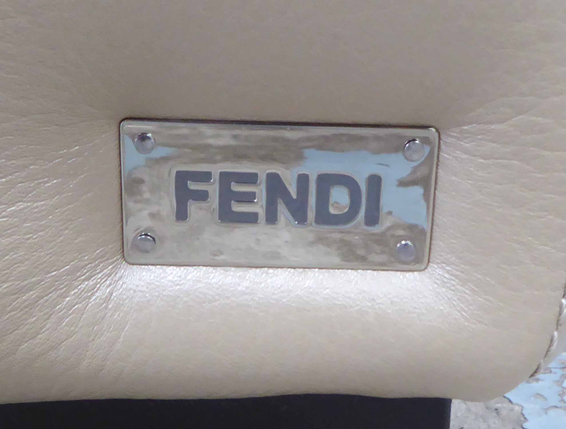 FENDI CASA STOOL, ivory leather finish, 45cm H. - Image 2 of 2