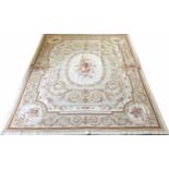 FINE AUBUSSON SAVONNERIE DESIGN CARPET, 286cm x 228cm.